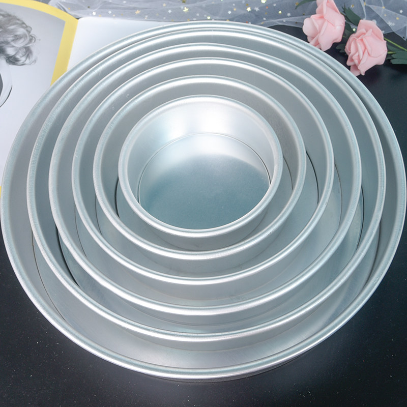 加厚阳极蛋糕模具烘焙活动底拖器具戚风6 8 10 12 1416寸铝合金圆