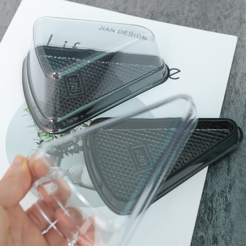 三角形蛋糕盒大小A03食品吸塑盒包装西点盒千层榴莲切片慕斯盒特