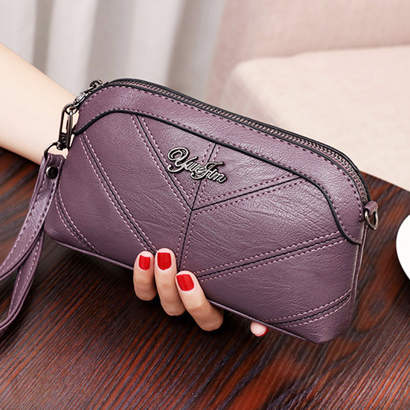 绣花花纹斜挎手机包女女软手拿包