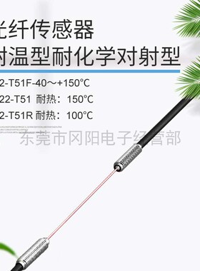 议价销售特氟龙光纤传感器耐温耐化学对射型自由切割E32-T51