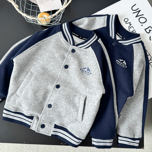 儿童学院风小外套宝宝运动夹克衫 男童棒球服2026春秋新款 中大童装