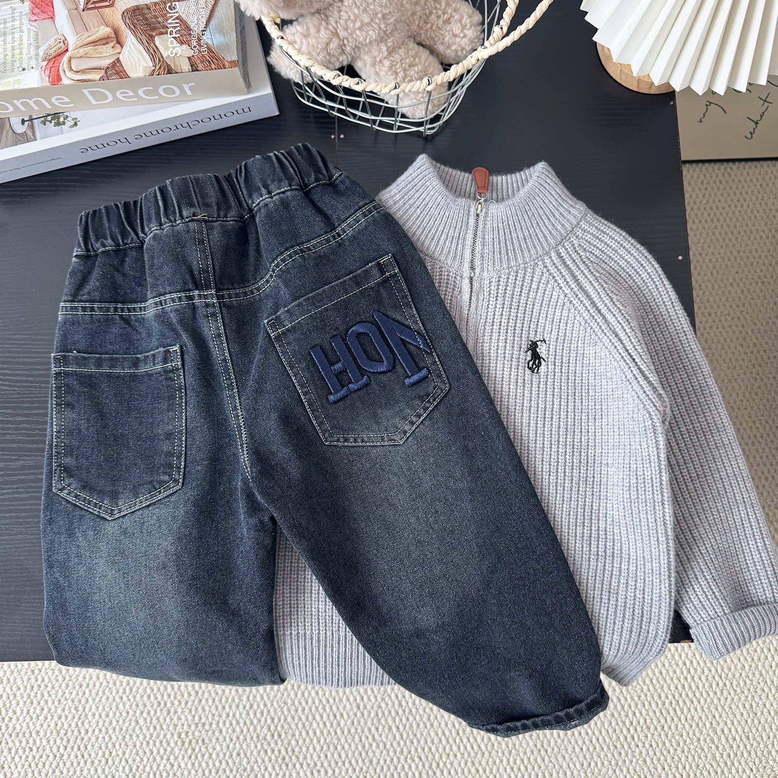 儿童宽松洋气牛仔裤2025秋季新款男童中大孩子简约百搭休闲长裤子,童装/婴儿装/亲子装,裤子,淘宝优惠券,粉丝福利购,淘宝优惠卷