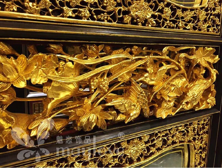 神庵香台神台贴金工程上门施工 桌面桌子雕刻贴金工艺品