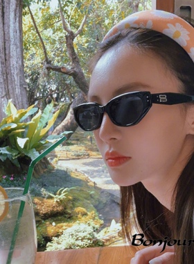 rococo金晨同款复古猫眼高级感gm墨镜女2023新款防紫外线太阳眼镜