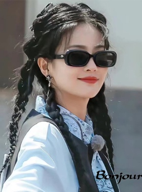 白鹿同款方框果冻色gm墨镜女高级感2023新款防紫外线偏光太阳眼镜