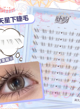睫吻[满天星]仿手画嫁接感狐系斜飞下睫毛野生毛流亚裔纤长下睫毛