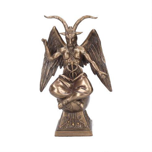 进口baphomet神秘摆件哥特风青铜质感雕像 希腊北欧神话威卡雕像