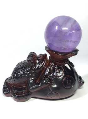 树脂水晶球底座蟾蜍饰品收纳时尚创意工艺品金蟾球座家居装饰摆