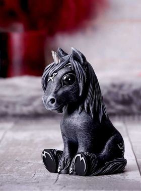 万圣节装饰北欧独角兽雕像摆件 Culticorn 居家桌面树脂工艺品