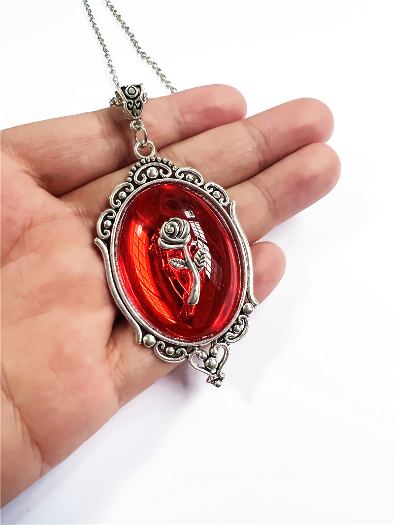 哥特式维多利亚小号玫瑰白浮雕项链 浪漫项链,维多利亚哥特式项链