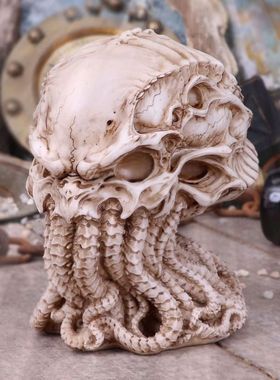 万圣节摆件骷髅头克苏鲁神话雕像装饰树脂骷颅头摆件 Skull Cthul