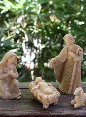 圣诞节诞生马槽组场景摆件装饰品送礼跨境创意家居树脂家居装