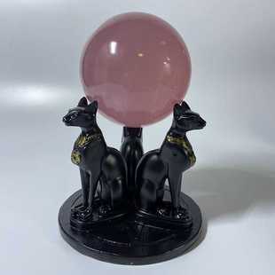 水晶球底座摆件树脂法师猫球型置物架球型底座创意办公家居摆件