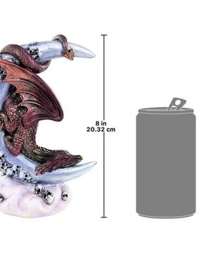飞龙树脂摆件哥特骷髅摆件树脂小骷髅头装饰月亮摆件龙雕像雕塑