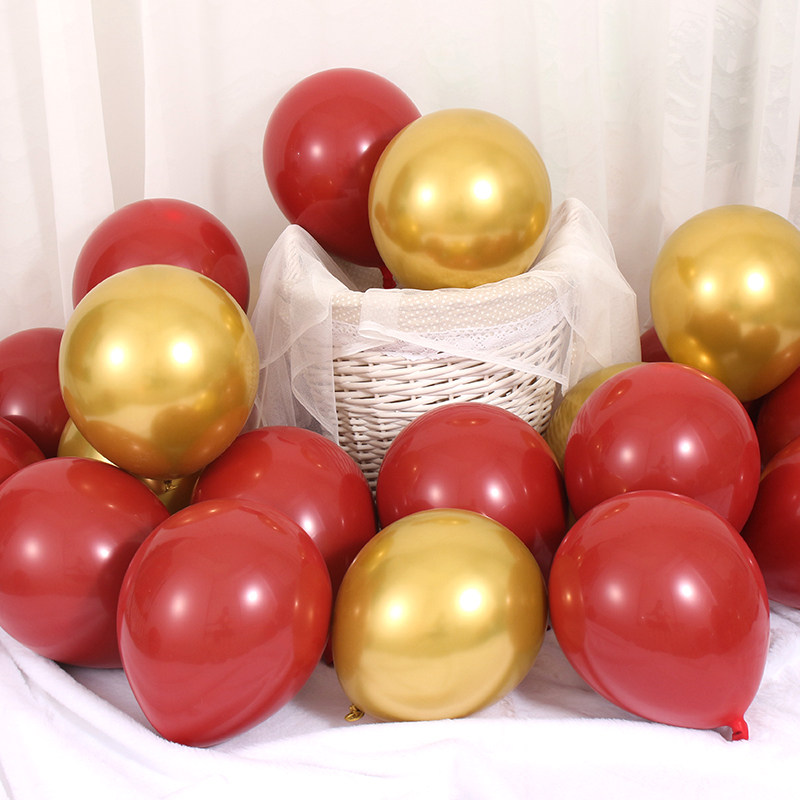 新年加厚金属宝石红气球生日婚庆求婚开业订婚婚房装饰场景布置