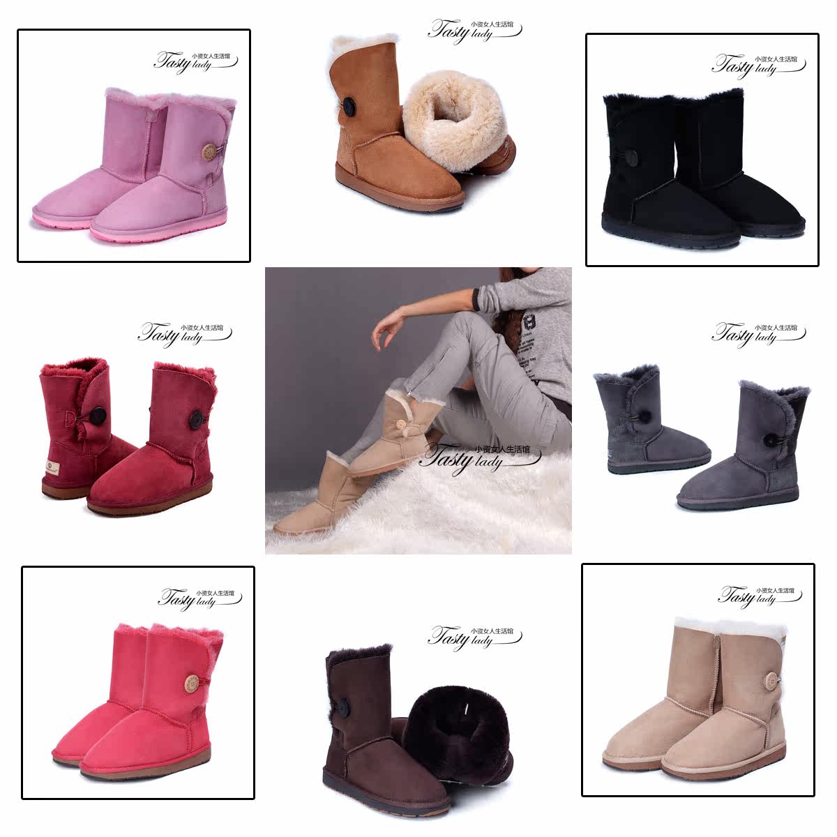 shearers一粒扣冬季雪地靴