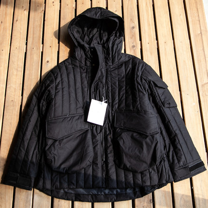 冬季男士日系复古多口袋连帽工装棉衣男潮流宽松加厚保暖棉服外套