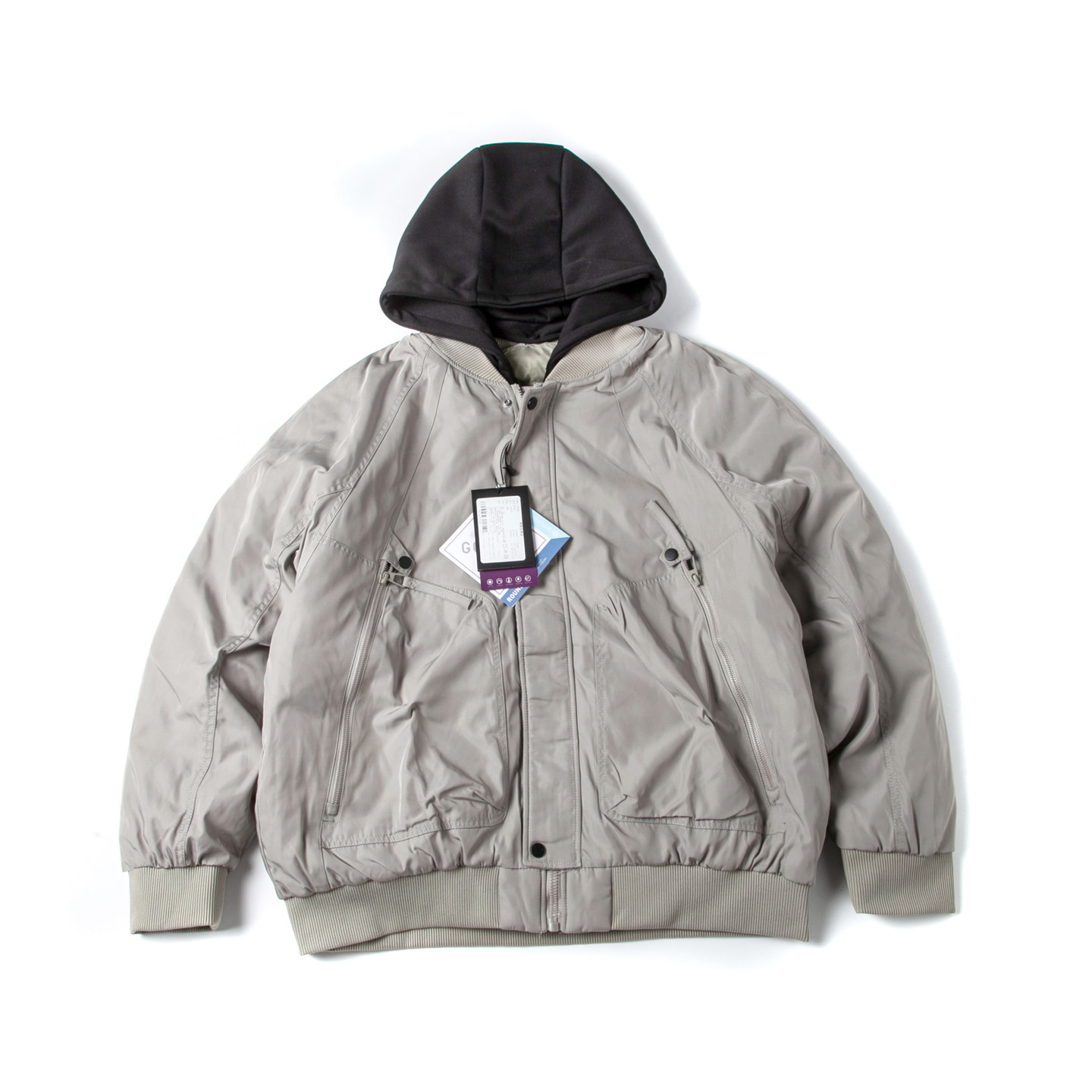 羽绒服男美式复古连帽棒球服外套可拆卸帽宽松飞行员夹克冬季上衣