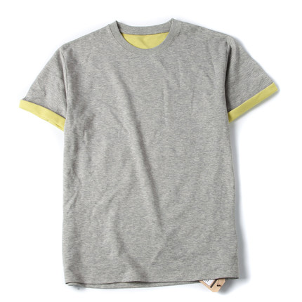 户外短袖男士重磅美式复古双面撞色T恤夏季时尚休闲打底纯棉汗衫