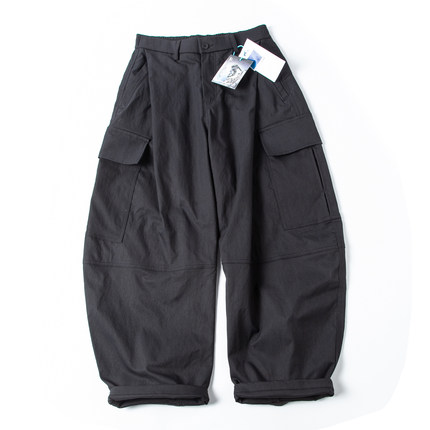 弯刀阔腿裤男日系复古痞帅宽松潮流锥形工装萝卜裤大口袋休闲长裤