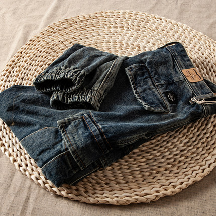 重磅阿美咔叽美式复古日系水洗束脚多口袋牛仔裤男式宽松工装长裤