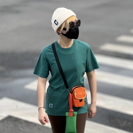 夏季男士T恤潮美式复古日系纯棉汗衫纯色圆领休闲百搭半袖上衣男