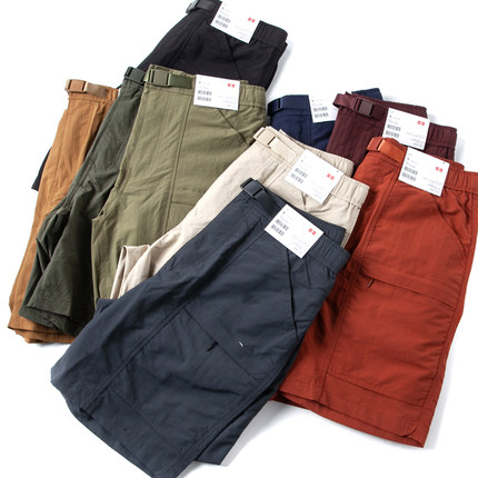 男士短裤户外防水尼龙速干休闲裤抽绳运动五分裤宽松百搭工装中裤