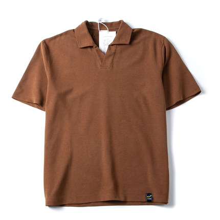短袖Polo衫男潮日系复古针织纯色2025夏季百搭休闲宽松翻领T恤男