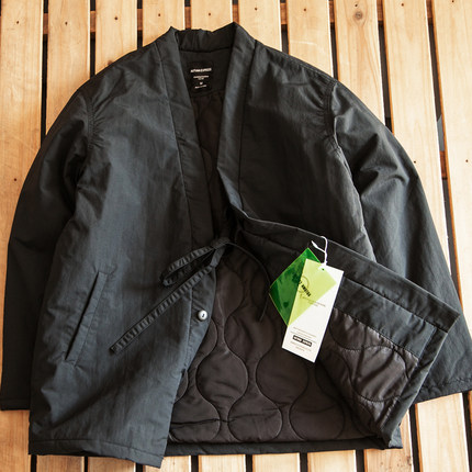 国货道袍式开衫设计秋冬男士纯色V领宽松百搭外套棉衣休闲棉服潮