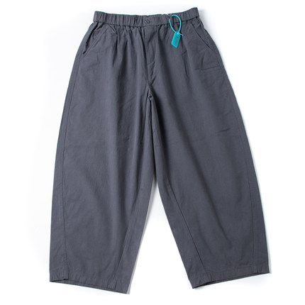 痞帅风男裤夏季薄款松紧腰宽松阔腿裤锥形裤户外休闲九分萝卜裤男