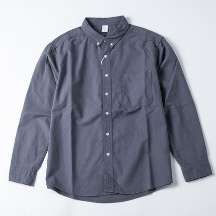 户外衬衫男春秋新款纯色水洗做旧上衣简约百搭宽松牛津纺休闲衬衣