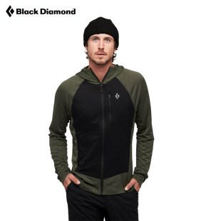 BlackDiamond黑钻bd户外抓绒上衣保暖轻量男薄款 连帽服打底744051