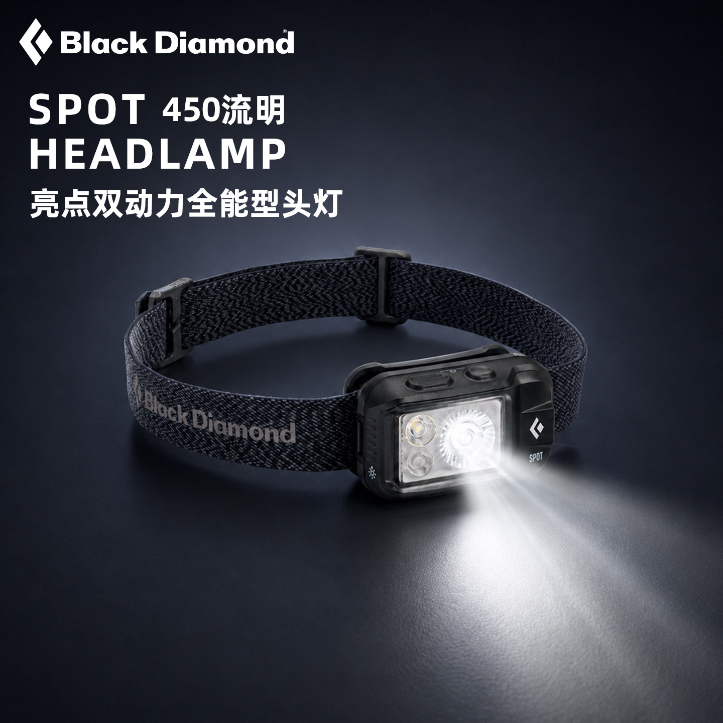 黑钻BD头灯户外头戴式双动力防水