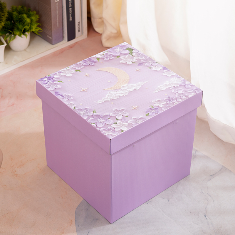 立体感油画风礼盒送女友男友生日礼物包装盒空盒子超大号礼品盒