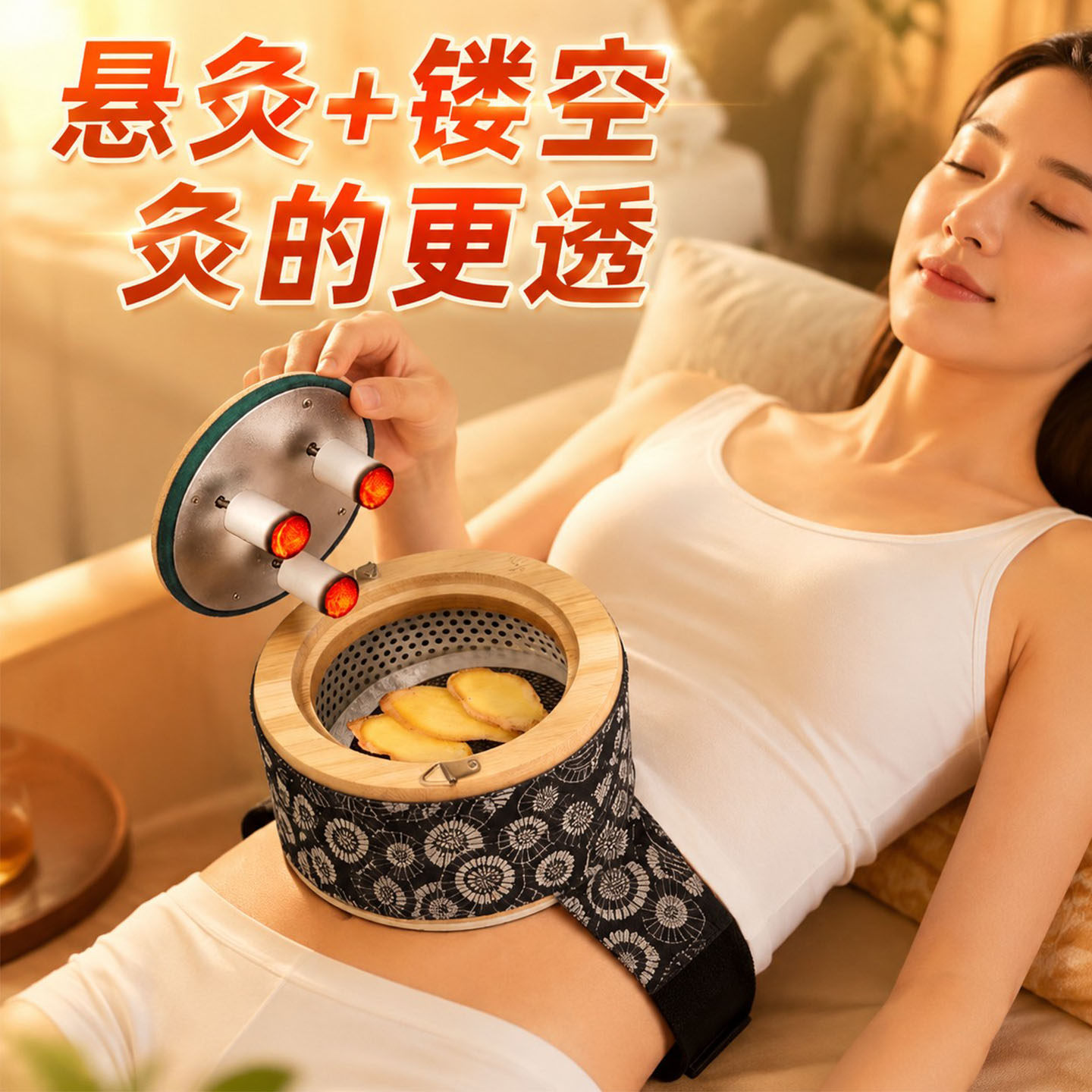 艾灸盒灸腰部腹部肚子熏蒸仪罐
