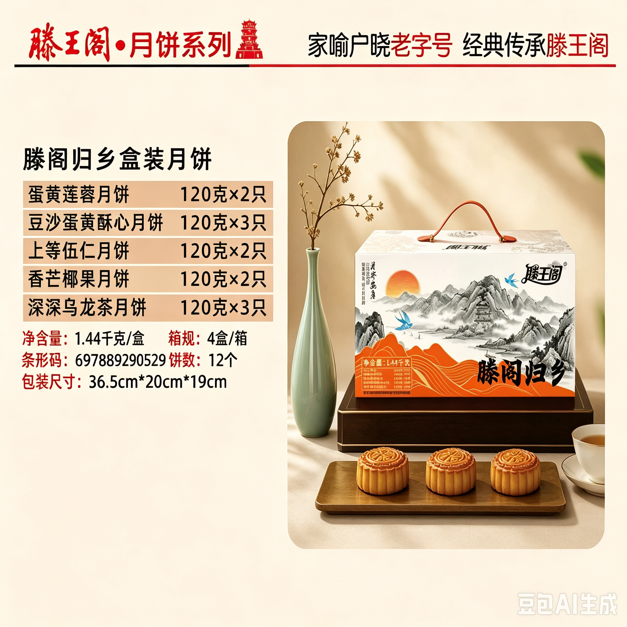 滕王阁礼盒高档双层江西名牌品牌