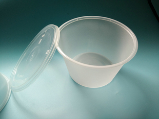 1000ml百家H35一次性餐盒打包盒塑料餐盒圆形磨砂打包桶饭盒400套