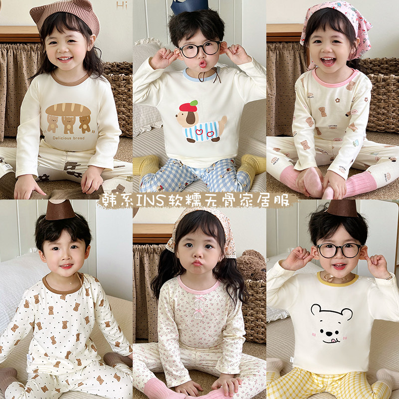 婴儿儿童秋衣套装秋冬裤纯全棉男童女孩a类婴幼宝宝保暖内衣,童装/婴儿装/亲子装,家居服套装,淘宝优惠券,粉丝福利购,淘宝优惠卷