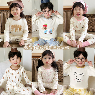 婴儿儿童秋衣套装秋冬裤纯全棉男童女孩a类婴幼宝宝保暖内衣