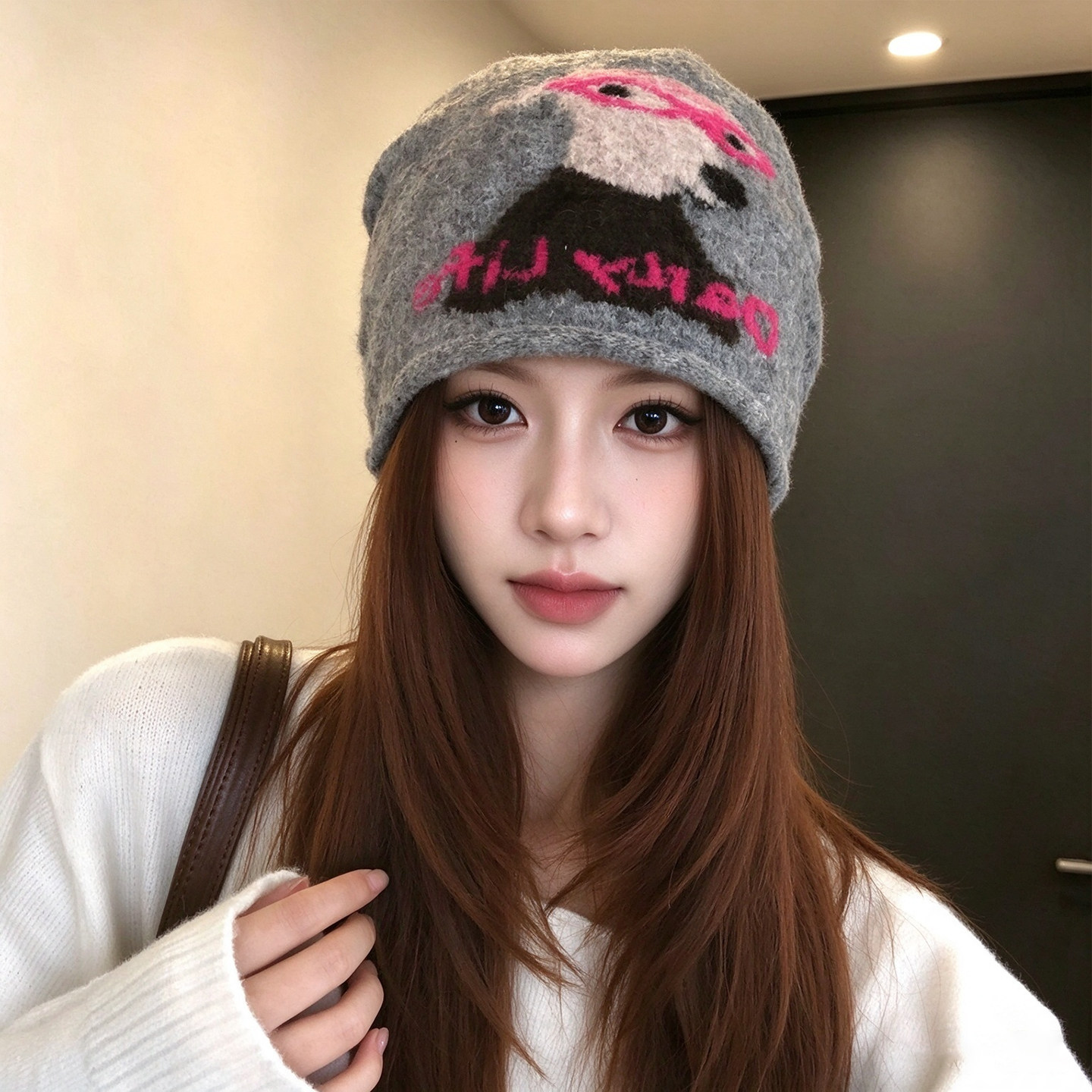 秋冬保暖护耳小狗堆堆帽显脸小