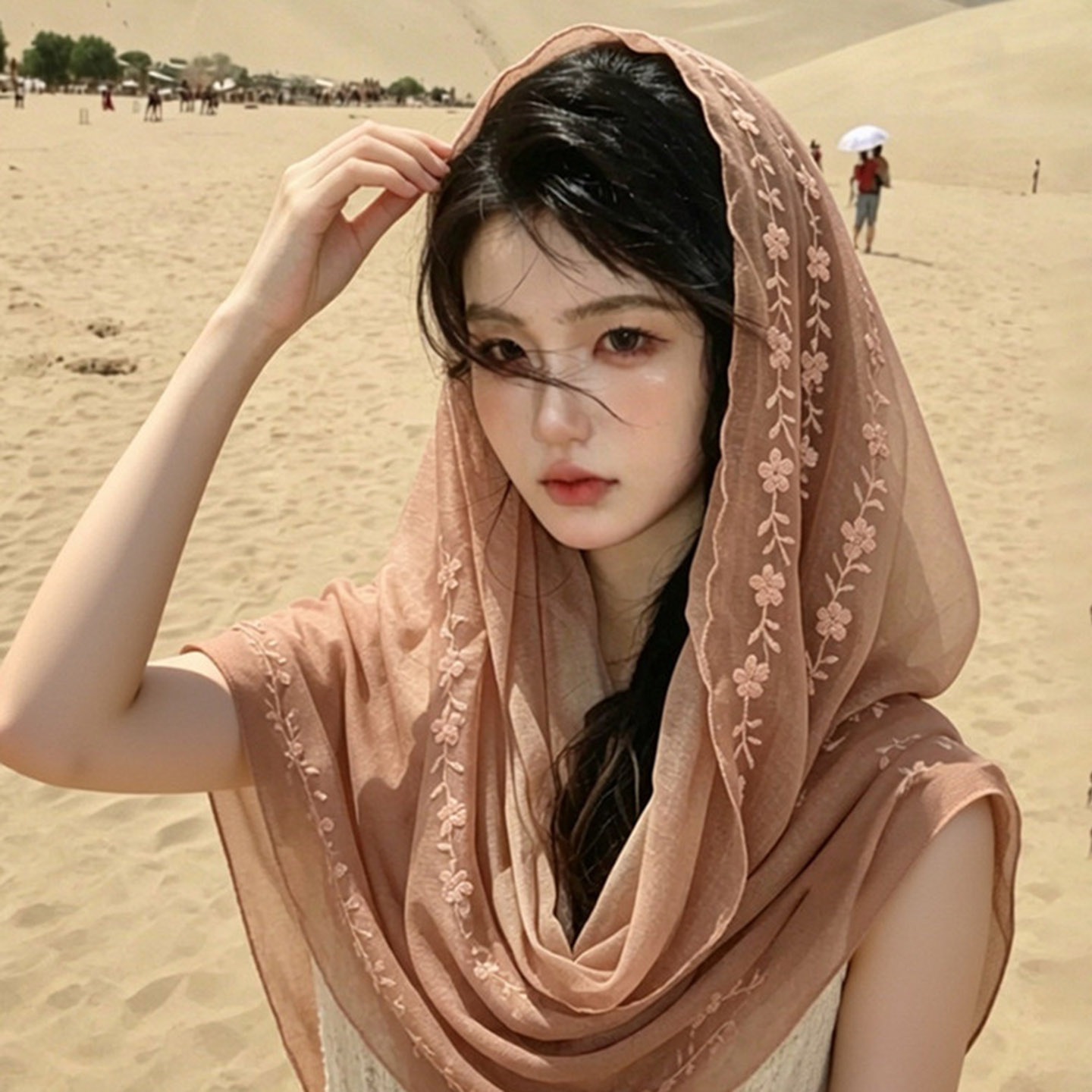民族风棉麻薄款防晒披肩丝巾女
