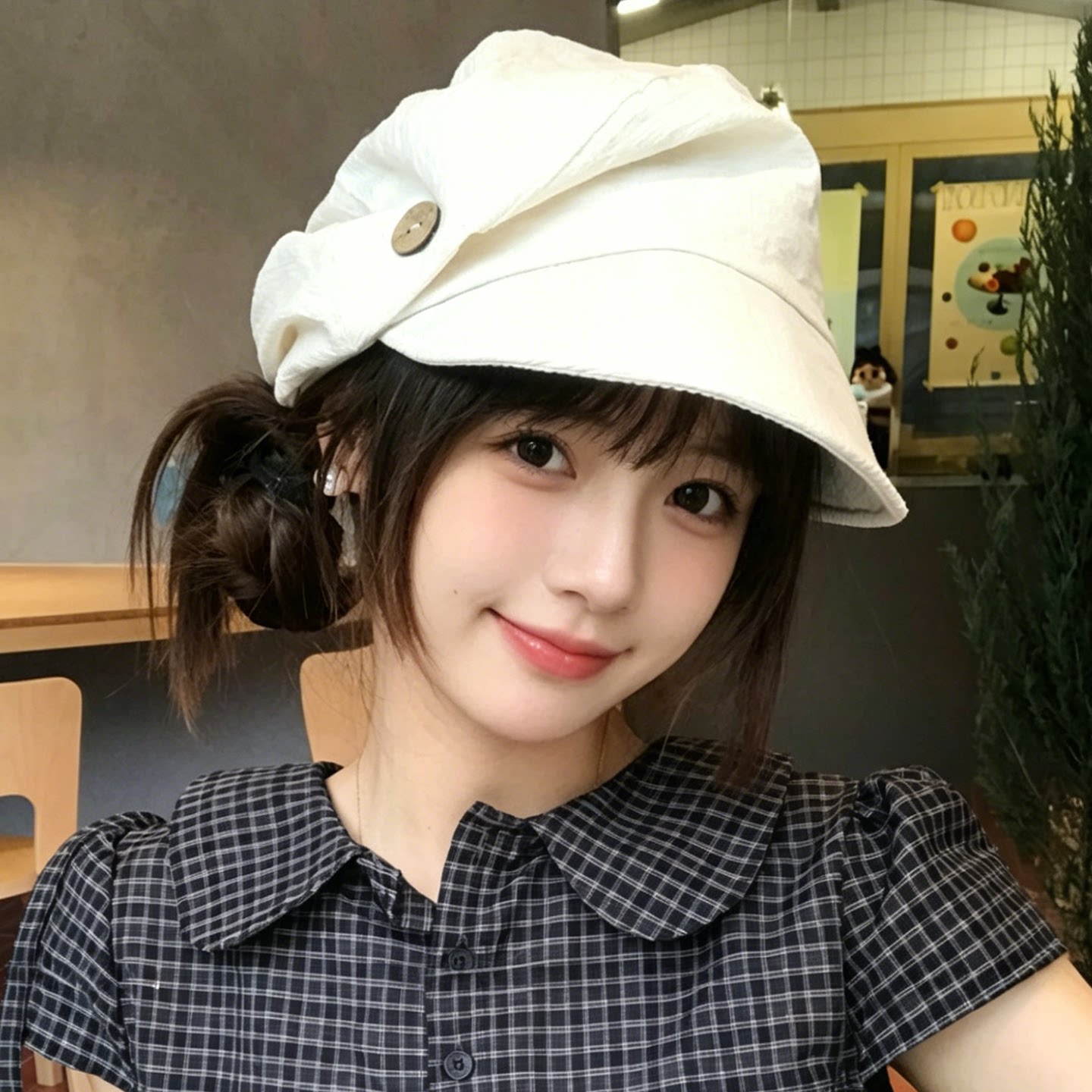 日系复古女夏季轻薄透气报童帽