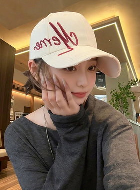2026新款帽子女大头围字母刺绣棒球帽宽檐遮阳帽百搭时尚鸭舌帽男