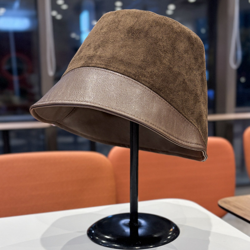 日系复古拼接麂皮绒渔夫帽子女秋冬季大头围百搭显脸小保暖盆帽潮,服饰配件/皮带/帽子/围巾,帽子,淘宝优惠券,粉丝福利购,淘宝优惠卷