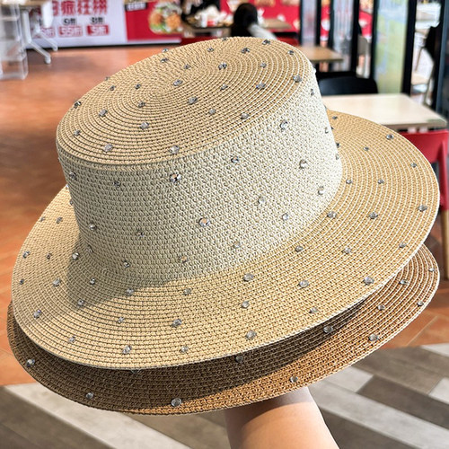 草帽女海边出游法式夏季遮阳防晒