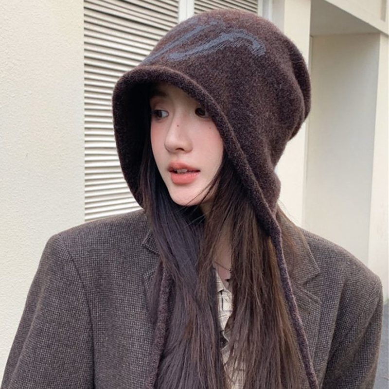 韩系卷边大头围堆堆帽子女秋冬季