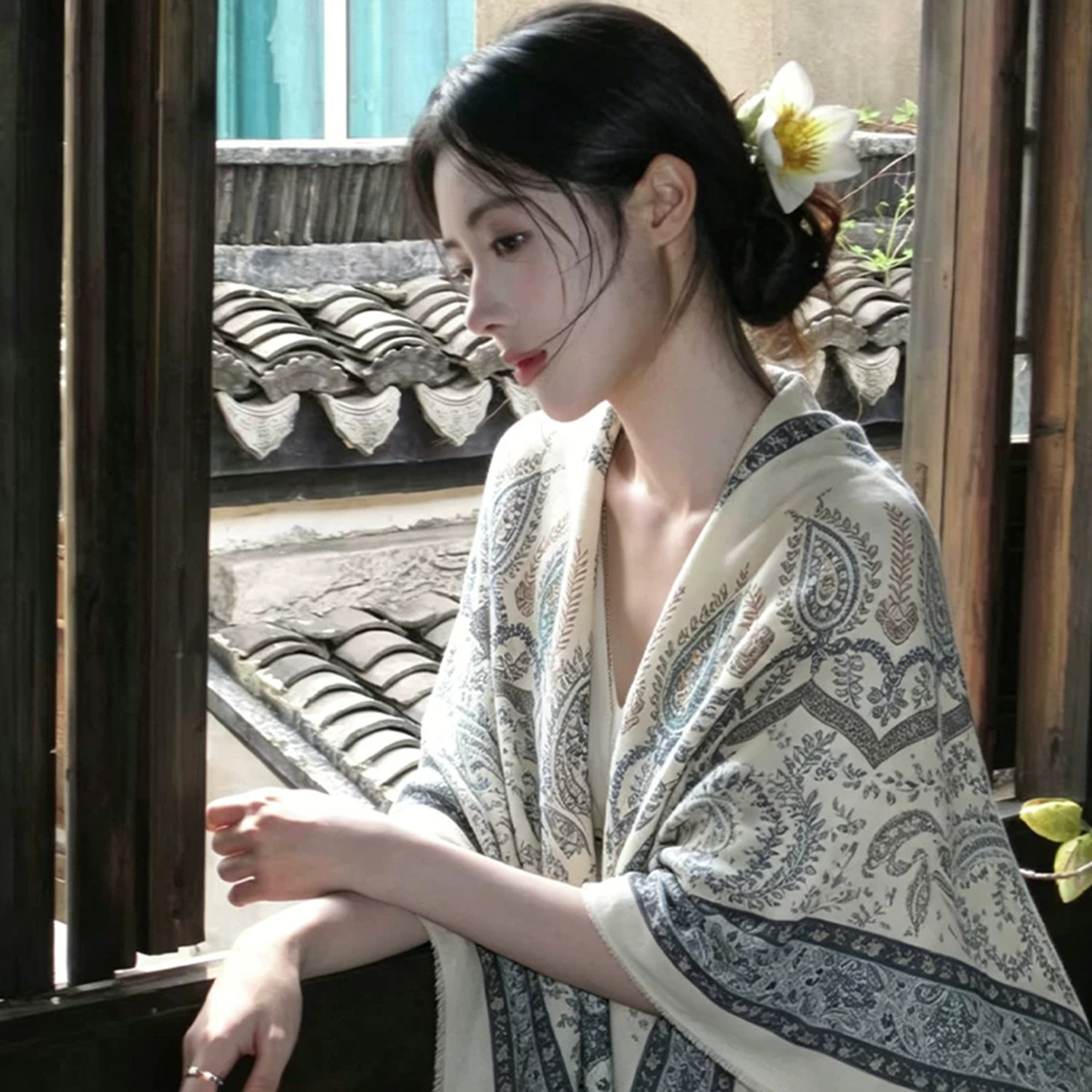 云南大理民族风防晒披肩丝巾女