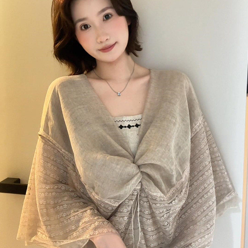 夏季防晒薄款度假风大披肩女