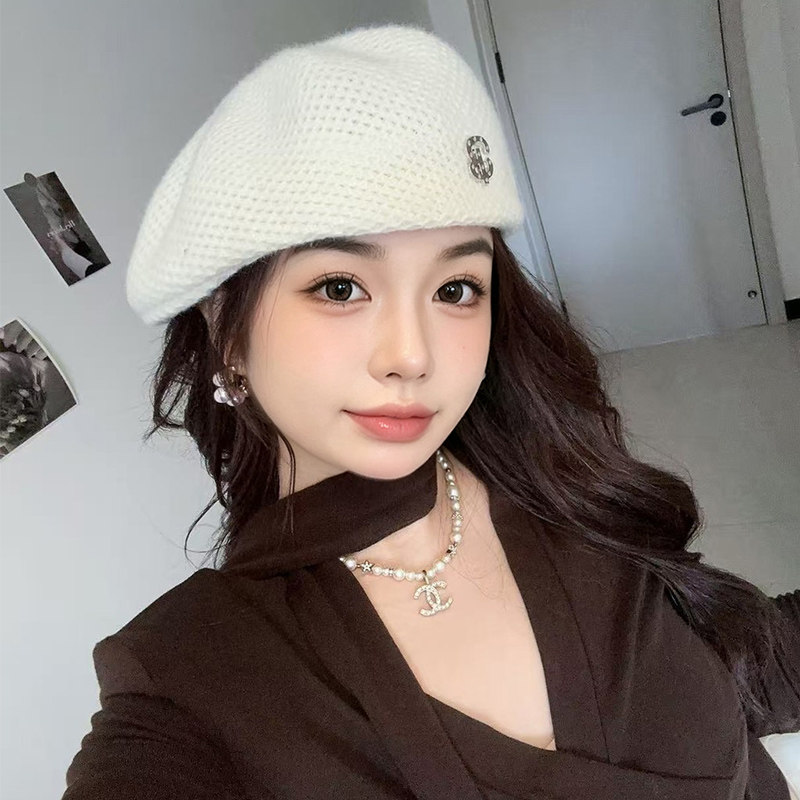 韩版大头围显脸小复古贝雷帽女