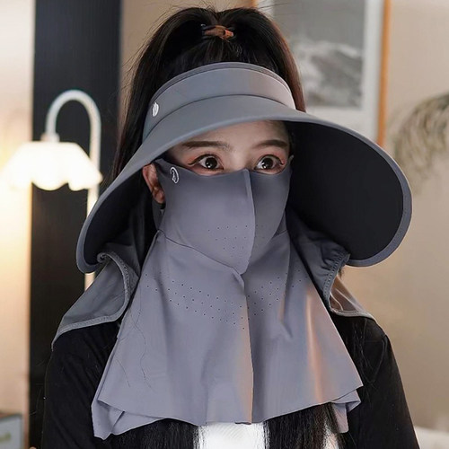 大帽檐空顶帽户外骑车折叠防晒帽